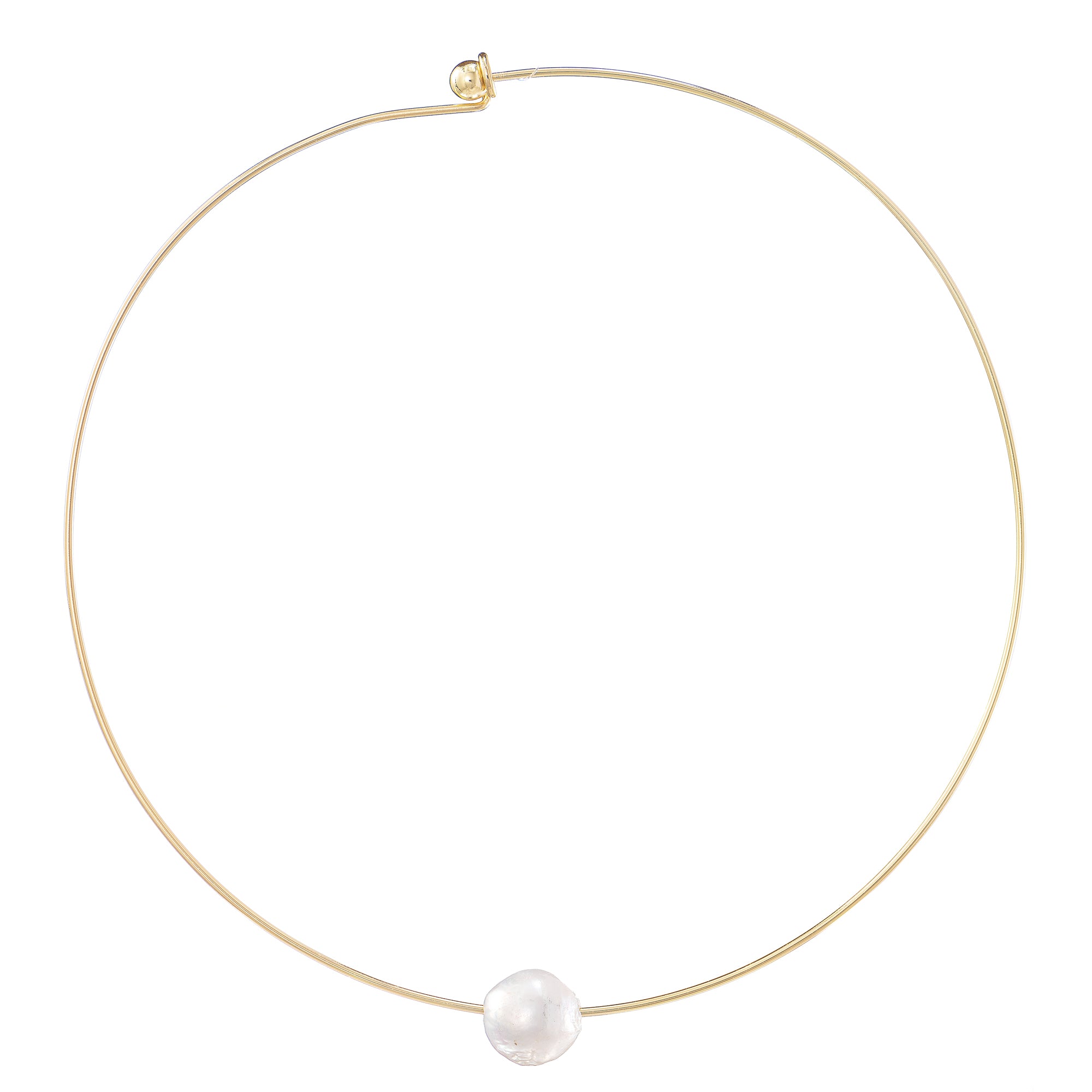 Cultured Baroque Freshwater Floating Pearl Gold Plated Neck Collar ...