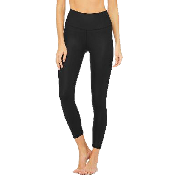 ALO YOGA Womens Small Black Full Length Sheila Leggings Mesh Faux Leather  G7