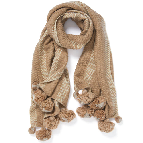 Escape To Comfort Embellished Scarf In Cream • Impressions Online