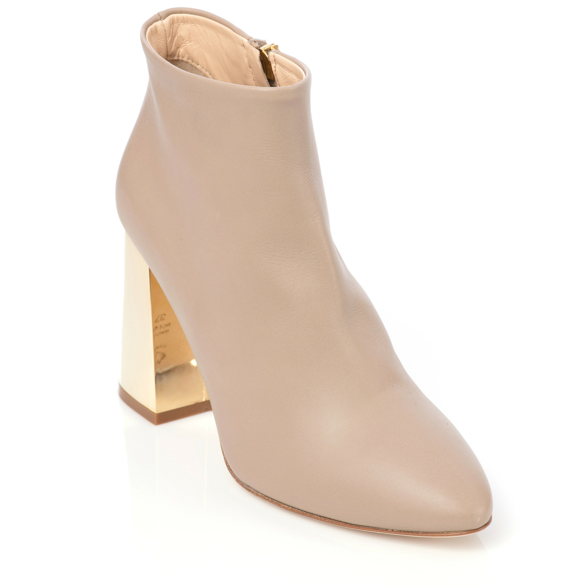 Dee Keller Lake Bootie Beige Gold Heel 