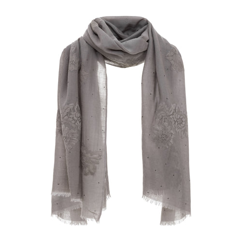 Escape To Comfort Embellished Scarf In Grey • Impressions Online Boutique