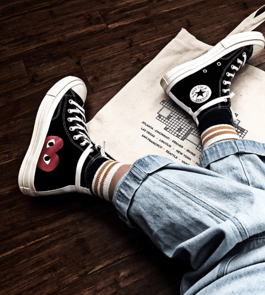 cdg chuck taylor high black