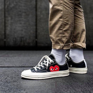 cdg black converse low