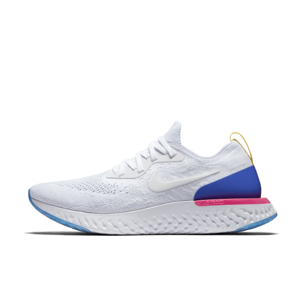 nike epic react white blue