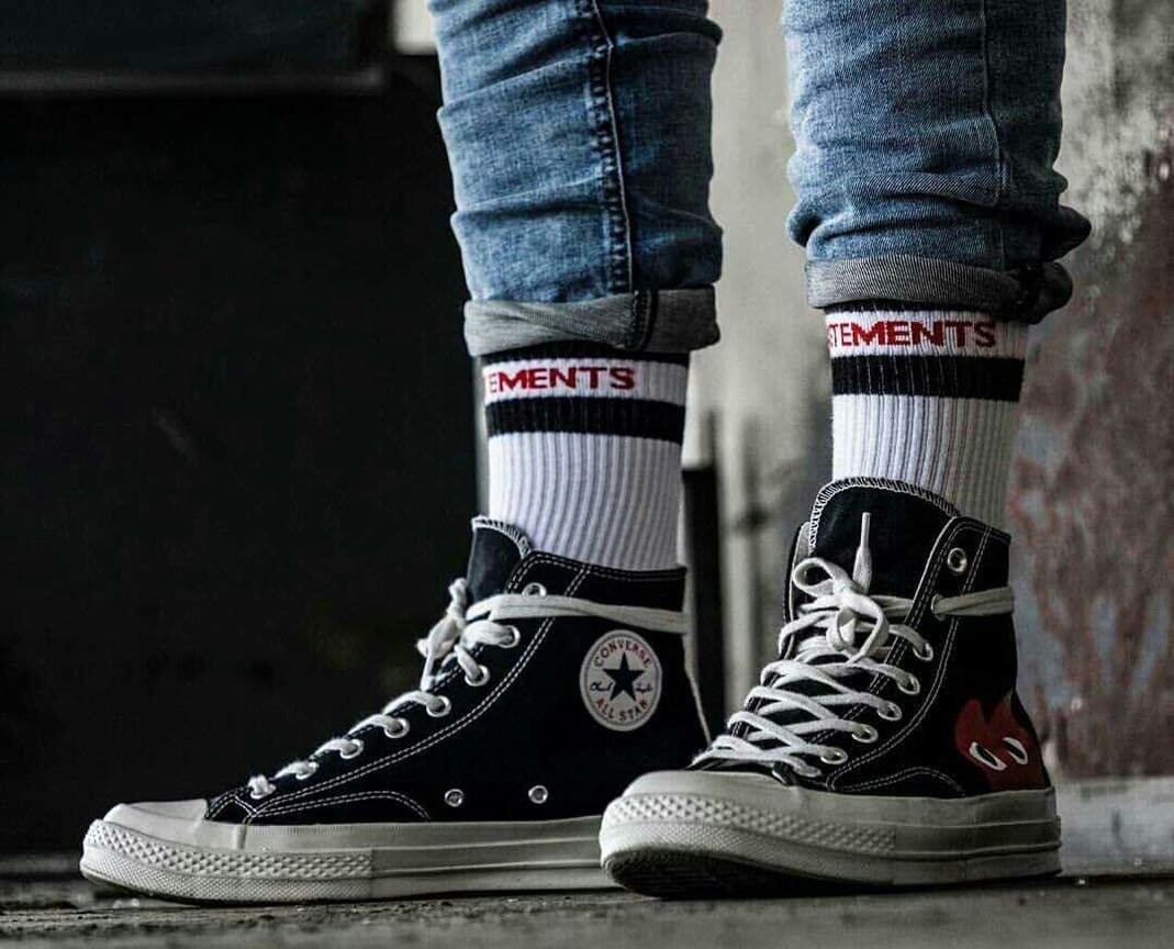 cdg chuck taylor high black