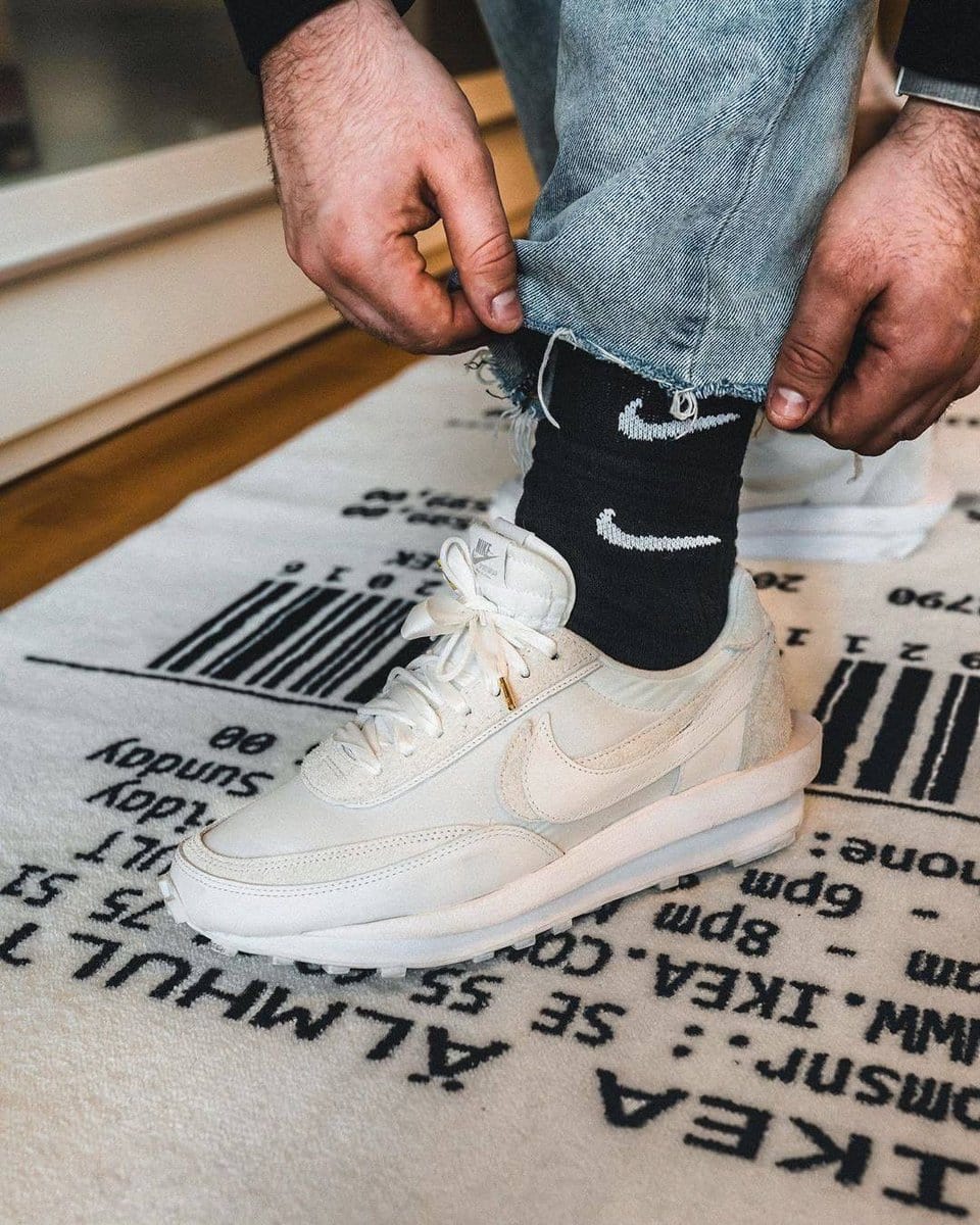 sacai x nike ldwaffle white nylon