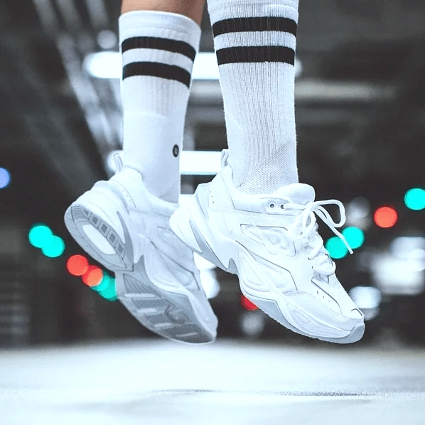 nike tekno triple white