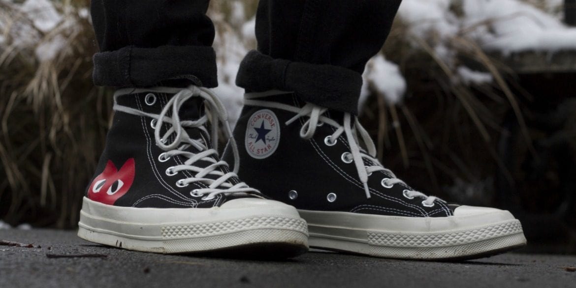 cdg chuck taylor high black