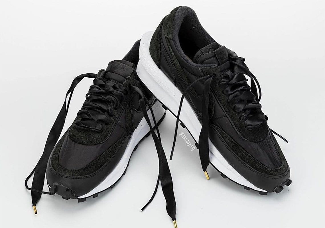 nike sacai ldwaffle black nylon