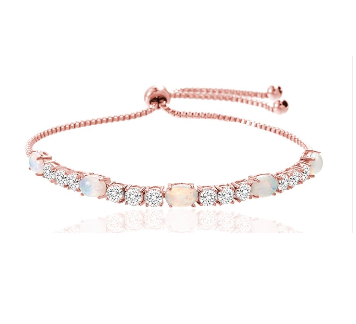 Fiery Opal Tennis Bracelet with Swarovski Element – MyKay Jewelry