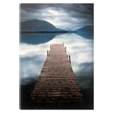 Scenic Lake Pier Outdoor Canvas Art Print - 28x40