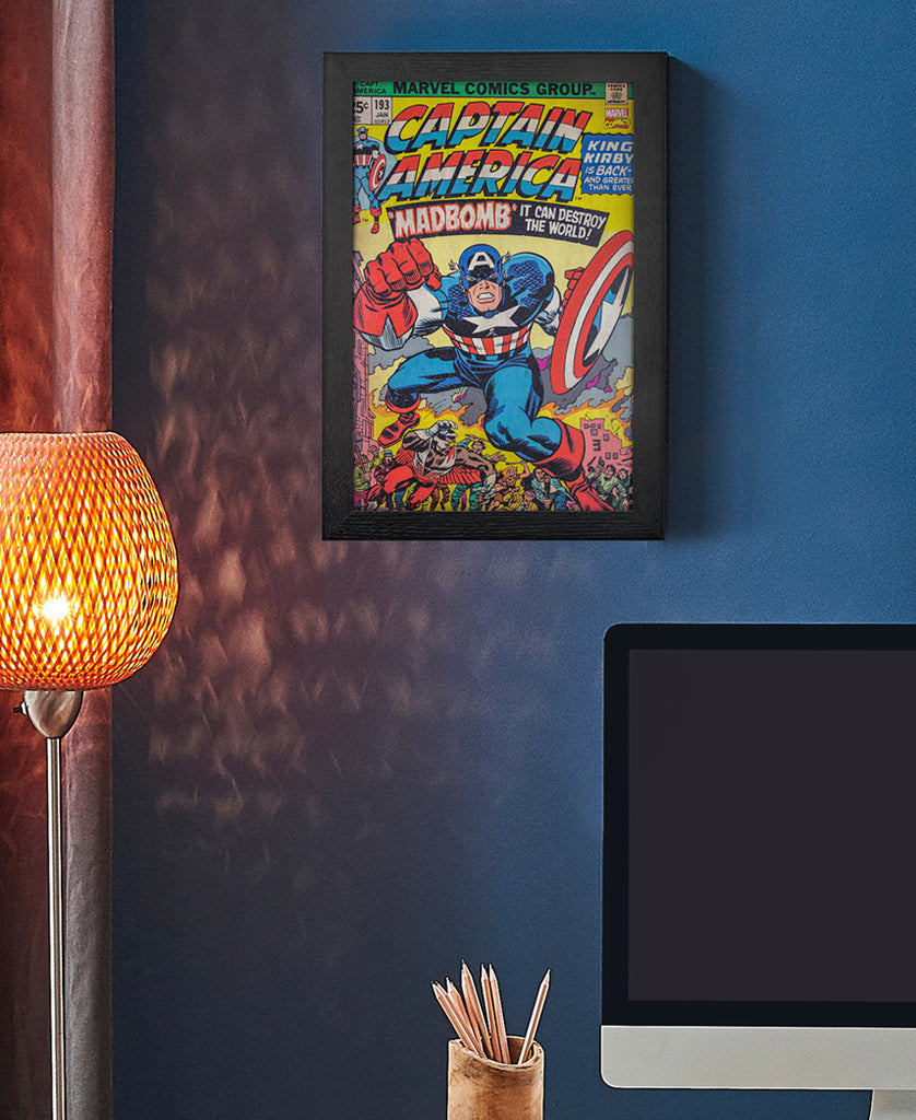 Marvel Framed Captain American Print on Wall