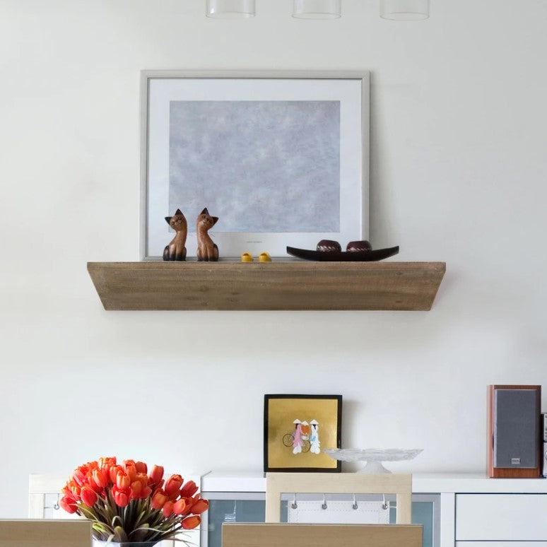 Small Wedge Wood Floating Wall Shelf