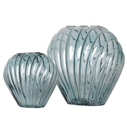 Sea Scallops Azure Glass Vase Set