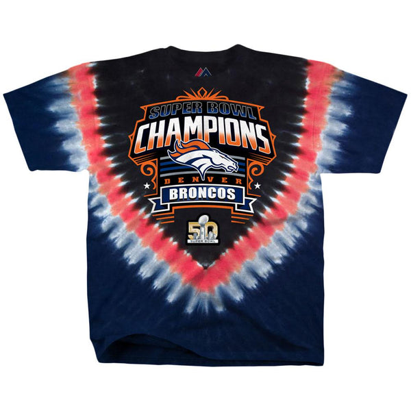 Denver Broncos - Super Bowl Shield Tie Dye Adult T-Shirt