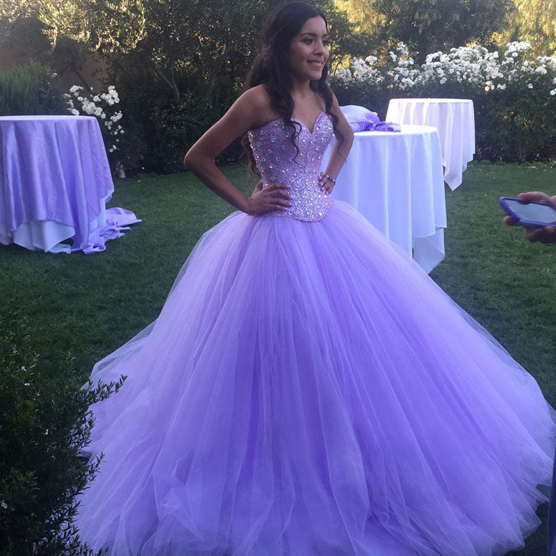 Lavender Tulle Sweetheart Quinceanera 