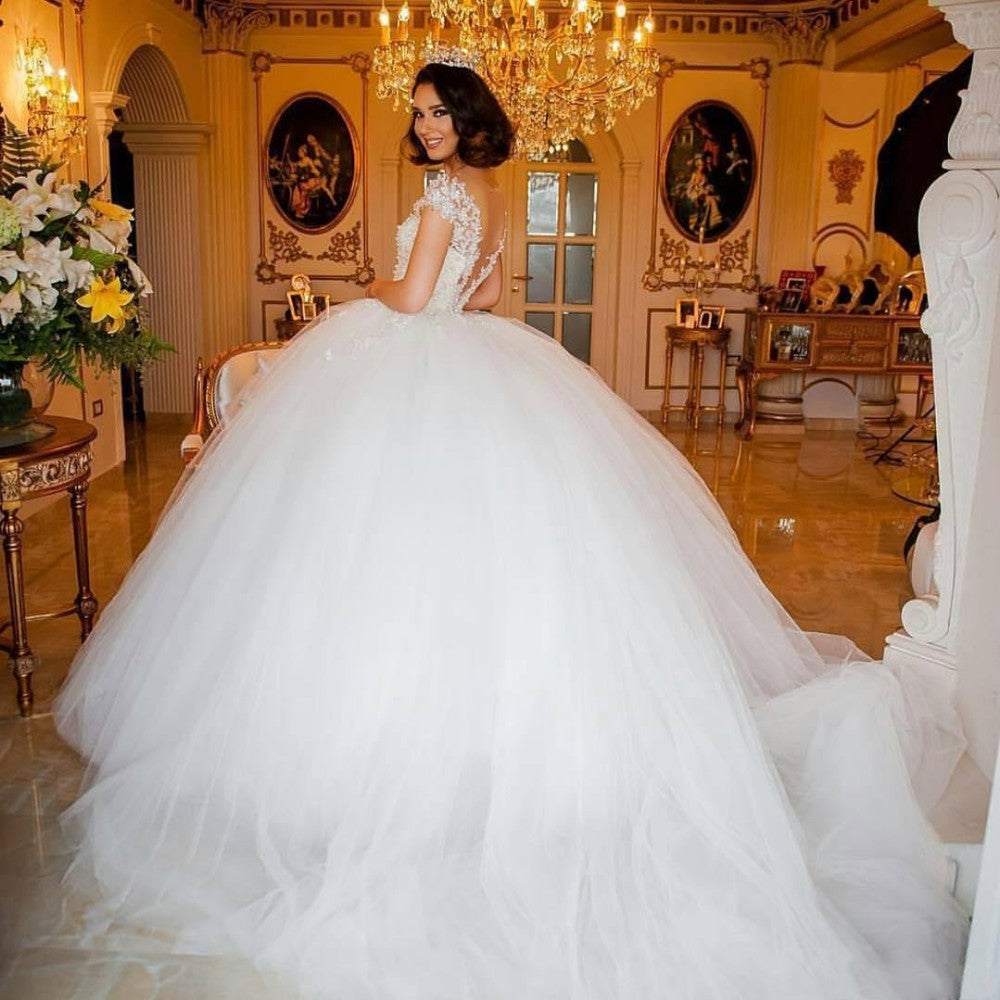 tulle princess wedding dress