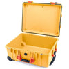 Pelican 1560 Case, Yellow with Orange Handles & Latches None (Case Only) ColorCase 015600-0000-240-150