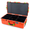 Pelican 1615 Air Case, Orange with Lime Green Handles & Latches TrekPak Divider System with Convoluted Lid Foam ColorCase 016150-0020-150-300