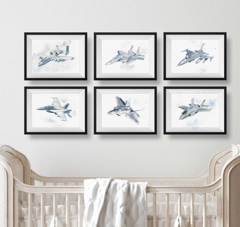 modern military airplane prints