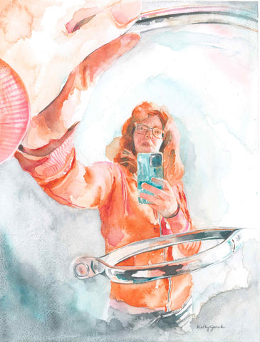 Kathy Jurek Self-Portrait Watercolor