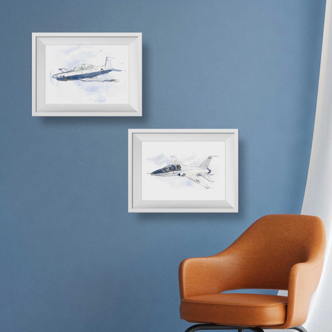 t6 and t38 airplane wall art prints