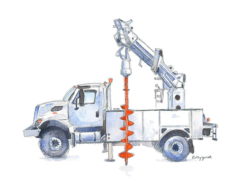 derrick digger truck print for boys room