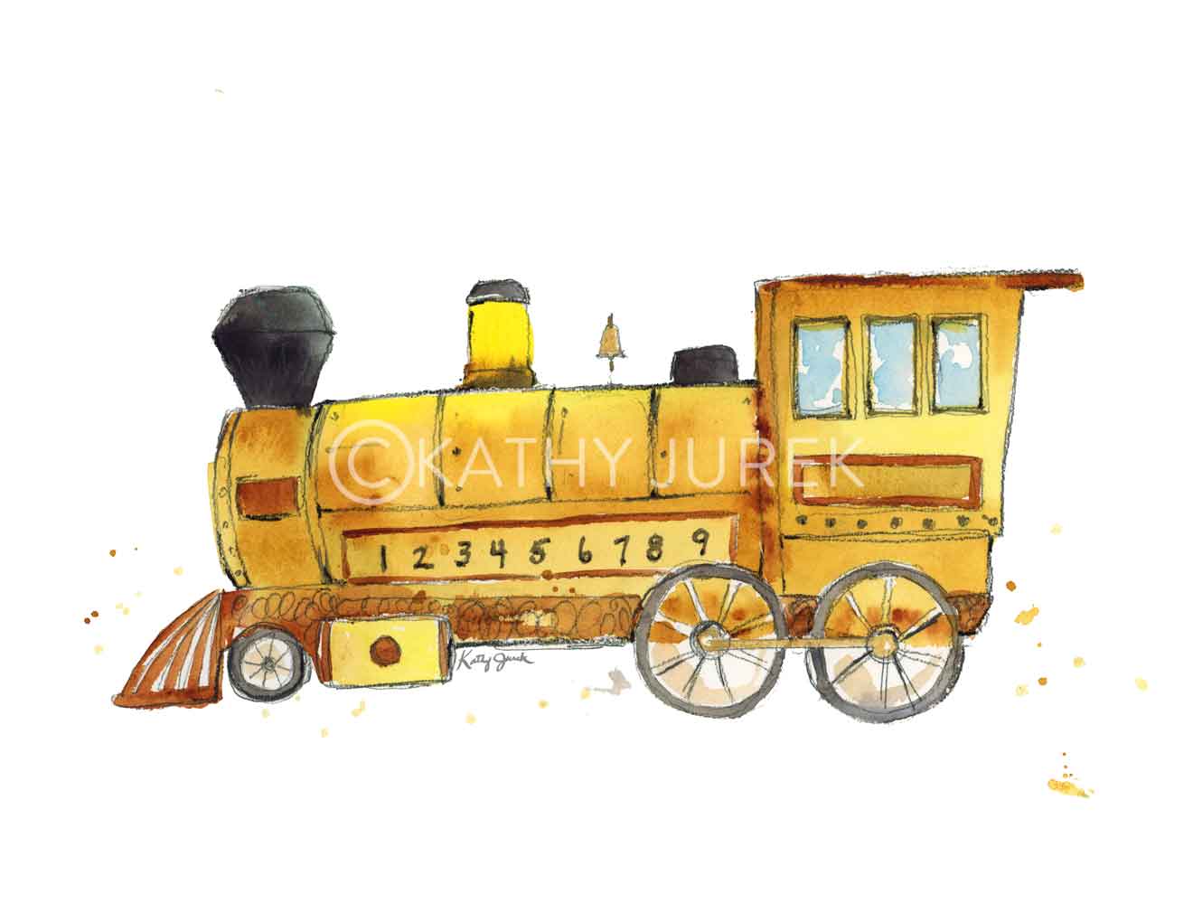 Nursery Train Print Steam Engine Art Train Printable Train 