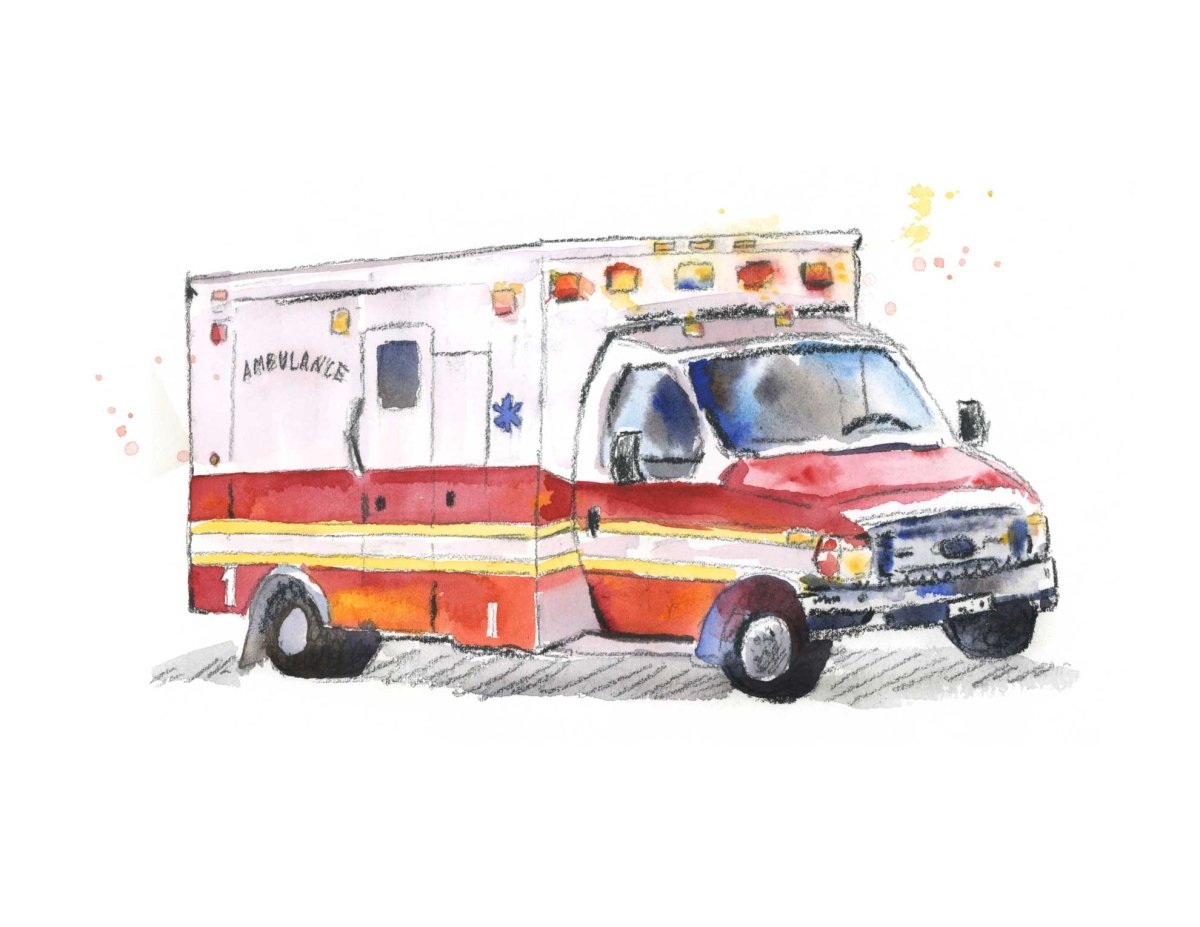 Ambulance Coloring Book Transportation To Educate Kids. Learn Colors Pages  Royalty Free SVG, Cliparts, Vectors, and Stock Illustration. Image  136847915.