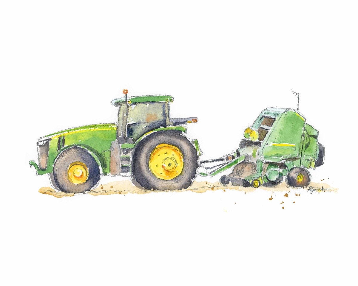 Green tractor illustration, John Deere Tractor, Tractor, car, agriculture,  vehicle png