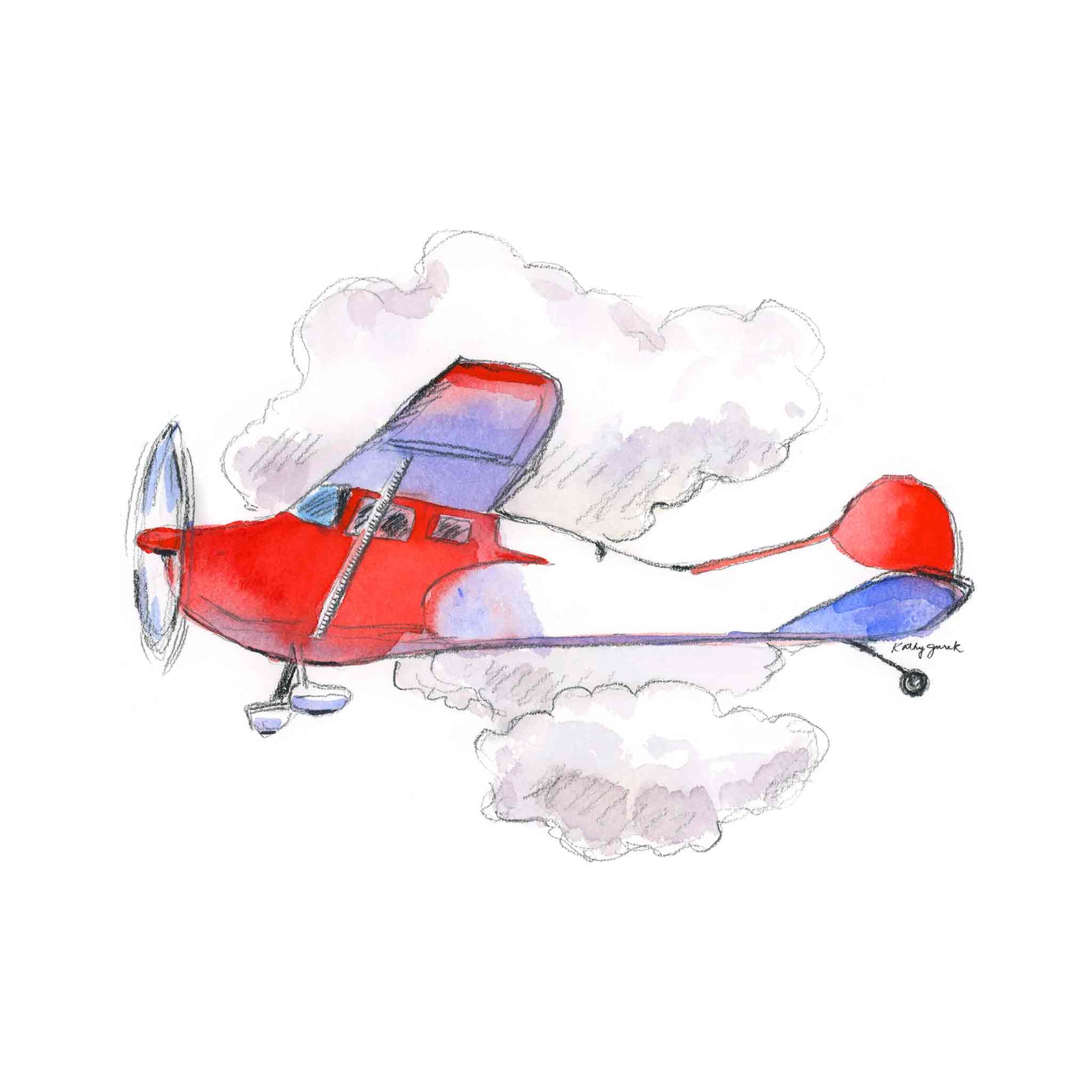 Red and Blue Airplane Print | Toddler Boy Room Decor | Airplane Nursery ...