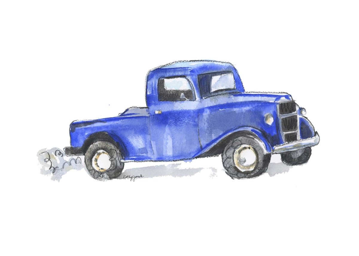 old blue truck