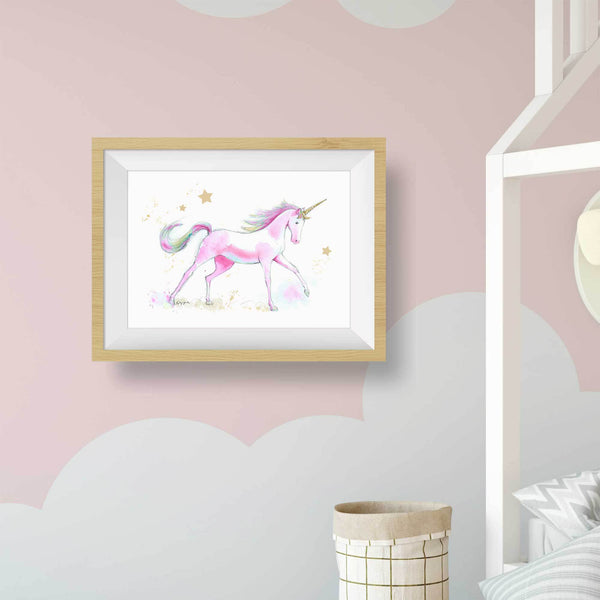Unicorn Wall Art Print | Pink Nursery Decor | Little Splashes of Color ...