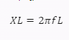 Inductive reactance calculation formula