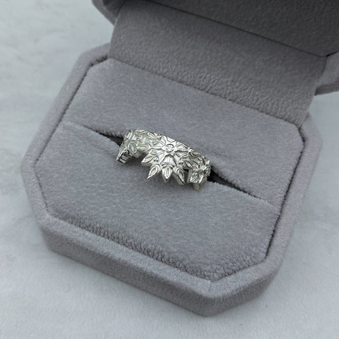christine alaniz designs asymmetrical snowflake ring with diamonds