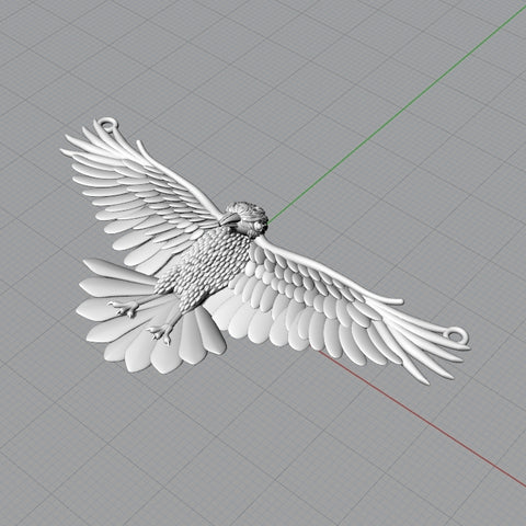 Christine Alainz Designs custom blackbird pendant in CAD