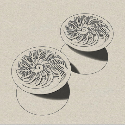 Fibonacci sequence fern plug earring design