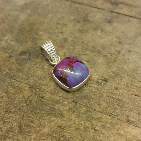 Christine Alaniz Designs purple turquoise pendant - before