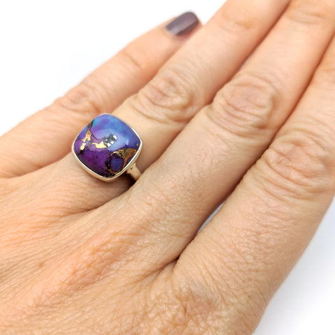 Christine Alaniz Designs custom sterling silver and purple turquoise bezel ring