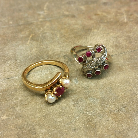 Christine Alaniz Designs customer ruby rings for a redesign