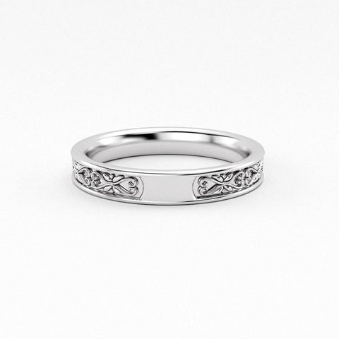 Christine Alaniz Designs Abby wedding band with a sizing bar