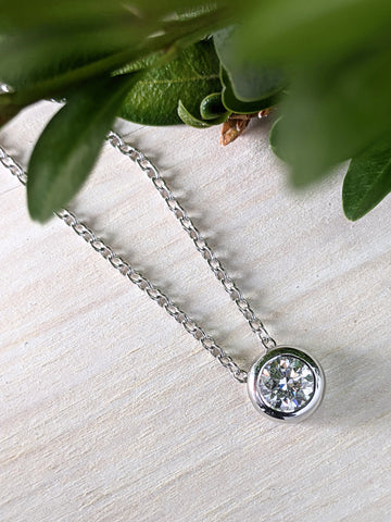 Christine Alaniz Designs - Bezel Pendant from an Heirloom Diamond 