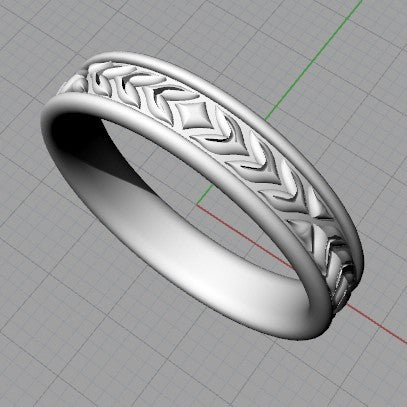 christine alaniz designs rhino3d cad image of a custom men's wedding ring