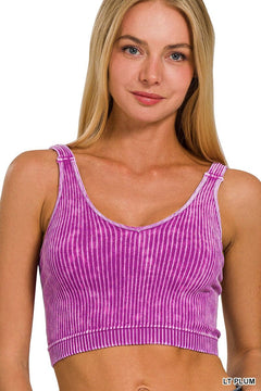 Light Plum Ribbed Cropped Brami