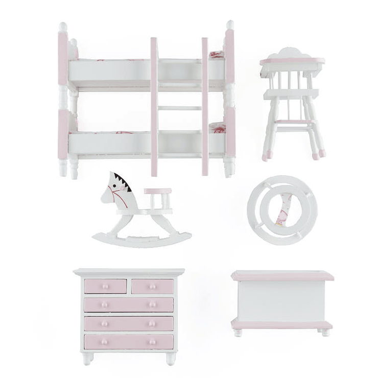 dollhouse miniature nursery baby furniture set