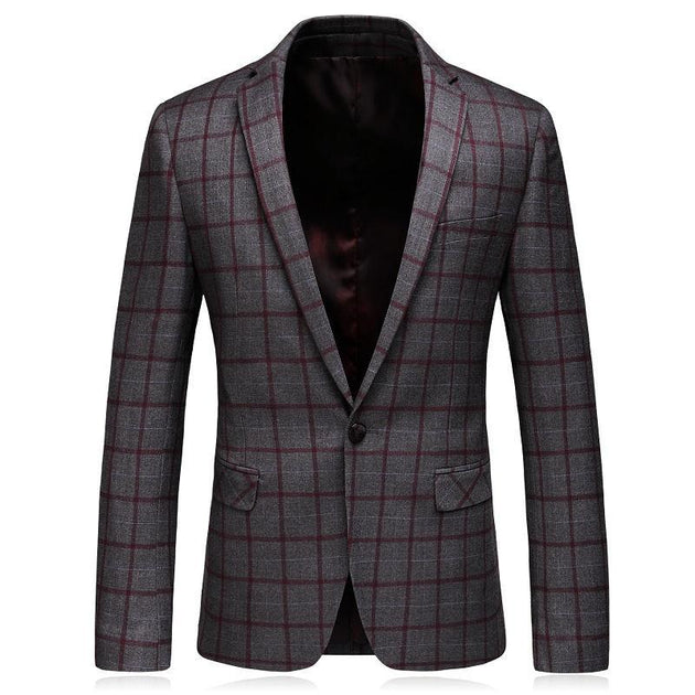 West Louis™ Formal Plaid Wool Blazer