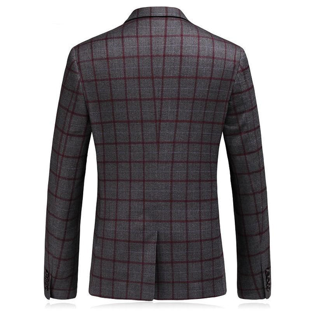 West Louis™ Formal Plaid Wool Blazer