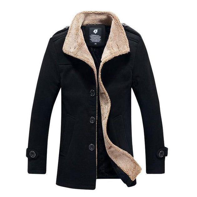 West Louis™ Lambswool Stand Collar Peacoat