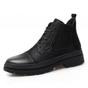 West Louis™ Motorcycle Style Leather Ankle Boots