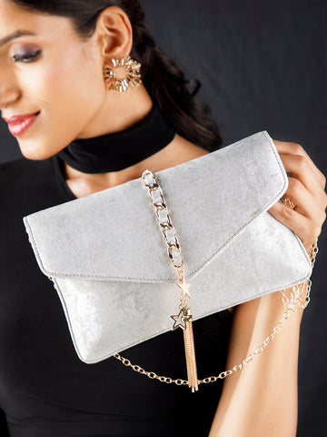 Shop Rubans Cream Coloured Velvet Potli Bag With Pearls And Golden Beads Online at Rubans